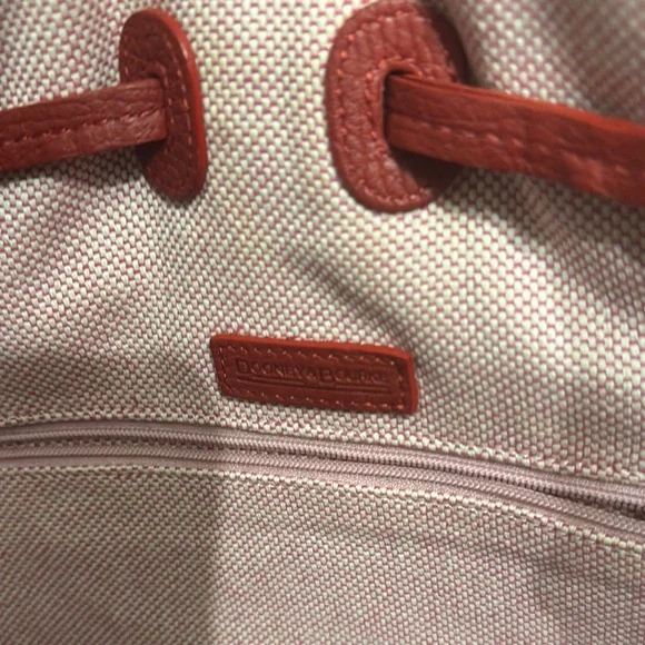 Dooney & Bourke Red Leather Tote with Gold AccentsEUC - Picture 12 of 16